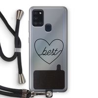 Best heart black: Samsung Galaxy A21s Transparant Hoesje met koord