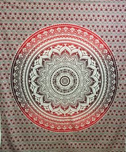 Mandala Wandkleed Vierkant Lotus Rood/Bruin (228 x 228 cm)