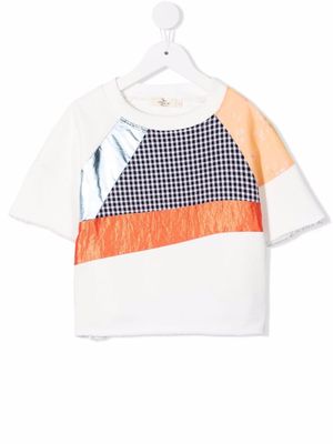 Andorine t-shirt à design patchwork - Blanc