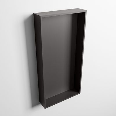 MONDIAZ EASY Nis 59,5x29,5cm in solid surface kleur DarkGrey | DarkGrey. 1 vak geschikt voor in- of opbouw