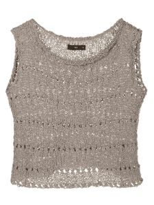 VOZ top crop en maille ajourée - Gris