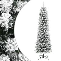 VidaXL Kunstkerstboom met sneeuw smal 210 cm pvc en pe