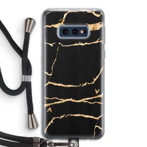 Gouden marmer: Samsung Galaxy S10e Transparant Hoesje met koord