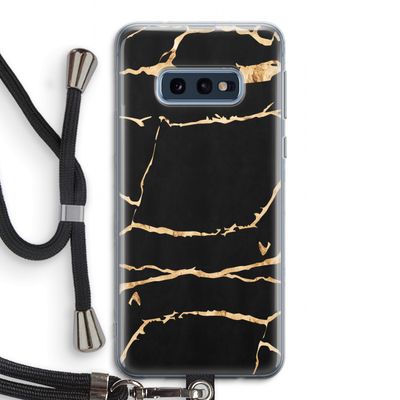 Gouden marmer: Samsung Galaxy S10e Transparant Hoesje met koord