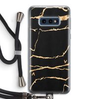 Gouden marmer: Samsung Galaxy S10e Transparant Hoesje met koord