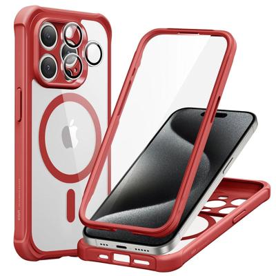 iPhone 15 Pro Armor Tough Case (HaloLock) - Clear Red