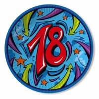 20x Leeftijd feestartikelen borden 18 jaar thema - Feestbordjes - thumbnail