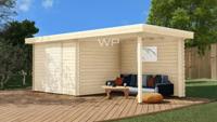 Woodpro Delft Tuinhuis 600x250 cm 28 mm vuren blank- Plat dak- Onbehandeld vurenhout- Woodpro