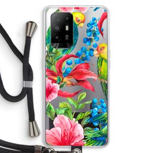 Papegaaien: Oppo A95 5G Transparant Hoesje met koord