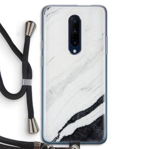 Elegante marmer: OnePlus 7 Pro Transparant Hoesje met koord