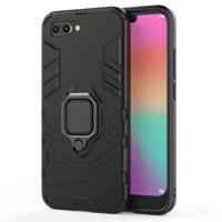 PC + TPU schokbestendige beschermhoes voor Huawei Honor 10 met magnetische ring houder (zwart)