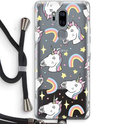 Rainbow Unicorn: LG G7 Thinq Transparant Hoesje met koord