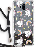 Rainbow Unicorn: LG G7 Thinq Transparant Hoesje met koord