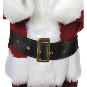 Kerstman riem - zwart - 145 cm - goudkleurige gesp - volwassenen