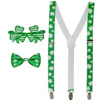 St. Patricks Day verkleed set - klavertjes - 3 delig - voor volwassenen St. Patricks Day verkleed set - klavertjes - 3 delig - voor volwassenen