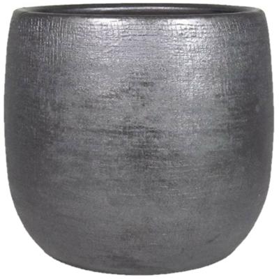 Floran Plantenpot Mira - keramiek - zwart - 24 x 22 cm - bloempot