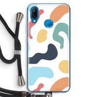 Memphis Shapes Blue: Huawei P20 Lite Transparant Hoesje met koord