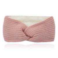 LGT JWLS Dames Hoofdband - Roze, Katoen met Fleece Voering, Gebreid met Lijnen en Voorzien van Knoop