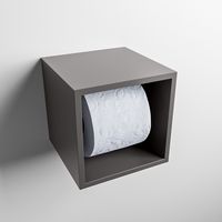 MONDIAZ Easy Toiletrolhouder CUBE 160 solid surface  16x16cm kleur Dark grey. Geschikt voor op en inbouw.