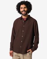 HEMA Herenoverhemd Louis donkerbruin (donkerbruin)