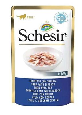 SCHESIR in jelly Tuna with seabass - nat kattenvoer - 50 g