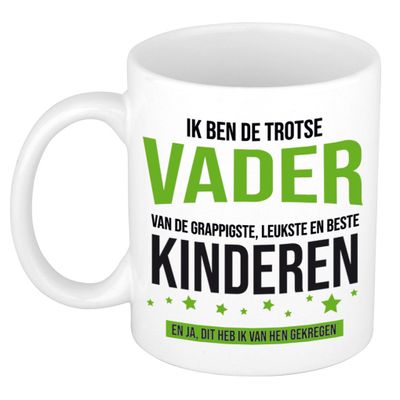 Cadeau koffie/thee mok voor vader - groen - trotse vader - keramiek - 300 ml - Vaderdag