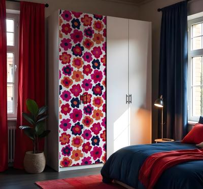 Rode klaproos bloemen muursticker