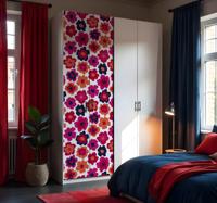 Rode klaproos bloemen muursticker