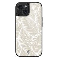 iPhone 15 glazen hardcase - Palmy leaves beige