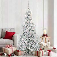 VidaXL Kunstmatige inklapbare kerstboom wit 180 cm pe en pvc