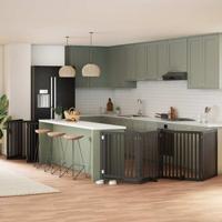 VidaXL Hondenhek inklapbaar 10 panelen 800 cm populierenhout zwart