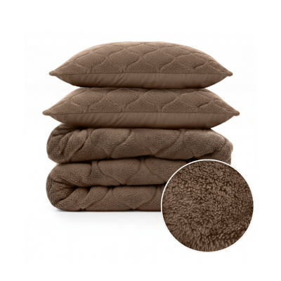 1+1 Gratis Wasbaar Lazy Dekbed Zonder Overtrek - Zonder Overtrek - Teddy - Taupe Bruin - Dekbed-Discounter.nl