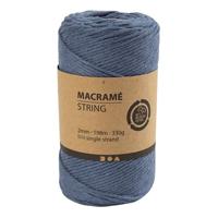 Creativ Company Macrame koord - blauw, 198m