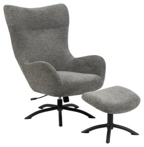 Fauteuil Marc Antraciet met Voetenbank - Giga Living