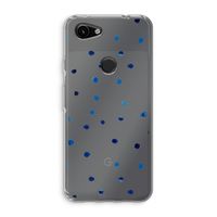 Blauwe stippen: Google Pixel 3a Transparant Hoesje