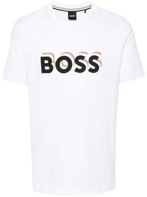 BOSS t-shirt en coton à logo imprimé - Blanc