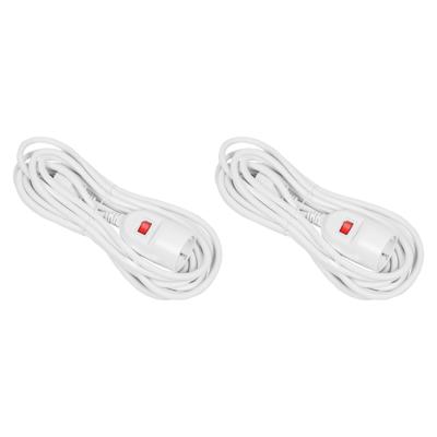 Verlengsnoer - 5 meter - 2x - 1.5 mm - met schakelaar - wit - RA
