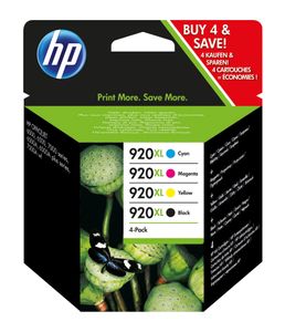HP 920XL 4-pack High Yield Black/Cyan/Magenta/Yellow Original Ink Cartridges inktcartridge 4 stuk(s) Origineel Hoog (XL) rendement Zwart, Cyaan, Magenta, Geel