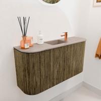 Toiletmeubel Mondiaz Joya Dlux | 83.2 cm | Meubelkleur Dusk | Faye wastafel Saba Wasbak Midden | 1 kraangat