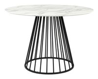 ZILT Ronde Eettafel Jalil Marmerlook, 104cm - Zwart