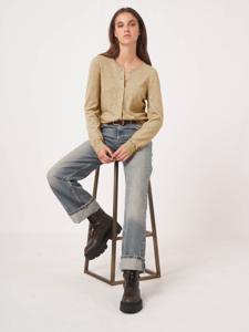 Basic vest met ronde hals van cashmere wolmix