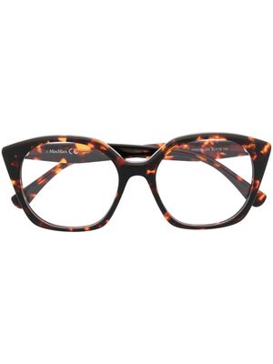 Max Mara Eyewear lunettes de vue oversize à effet écailles de tortue - Marron