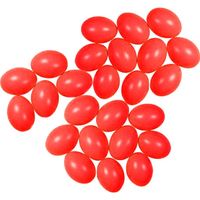 25x Rode kunststof eieren decoratie 6 cm hobby - thumbnail