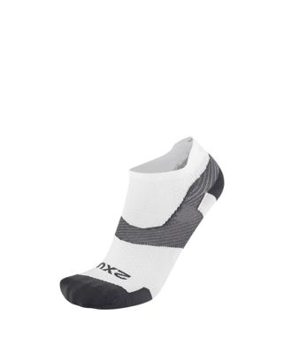 2XU Vectr Ultralight No Show hardloopsokken White/Grey unisex M