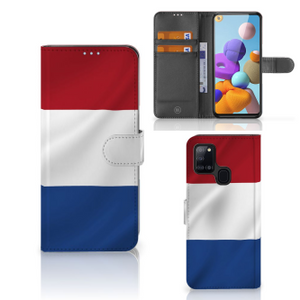 Samsung Galaxy A21s Bookstyle Case Nederlandse Vlag