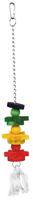 Trixie vogelspeelgoed aan ketting met touw / hout meerkleurig