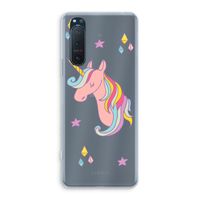 Roze eenhoorn: Sony Xperia 5 II Transparant Hoesje