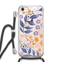 Flowers with blue leaves: iPhone 7 Transparant Hoesje met koord