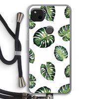 Tropische bladeren: Pixel 4a Transparant Hoesje met koord
