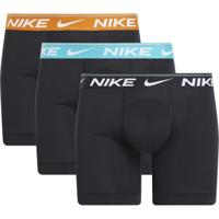 Nike Dri-FIT Ultra Comfort Boxershort Brief 3-Pack Zwart Turquoise Goud